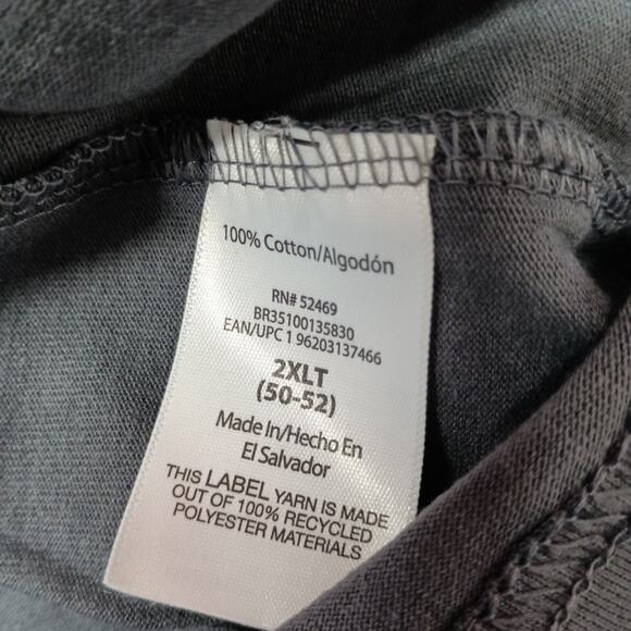 2 Brahma L/S Work T-Shirt Men's 2XLT 50-52 Gray Pocket Tee - Picture 8 of 9